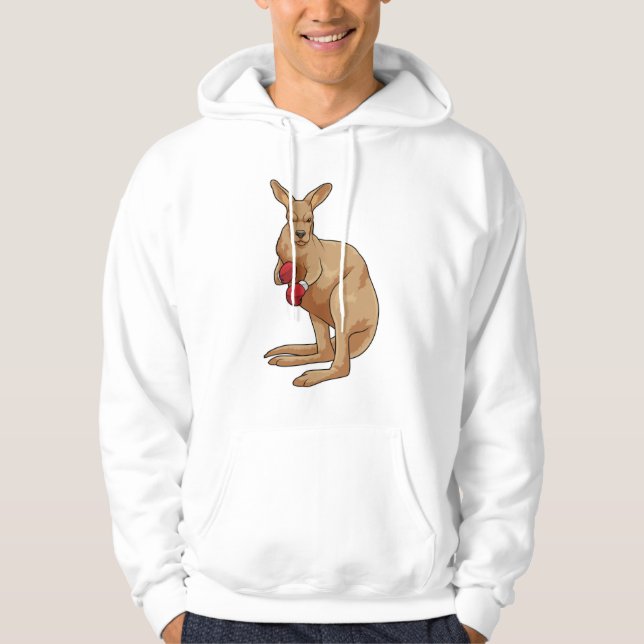 Kangaroo som Boxer med Boxinghandskar Hoodie (Framsida)