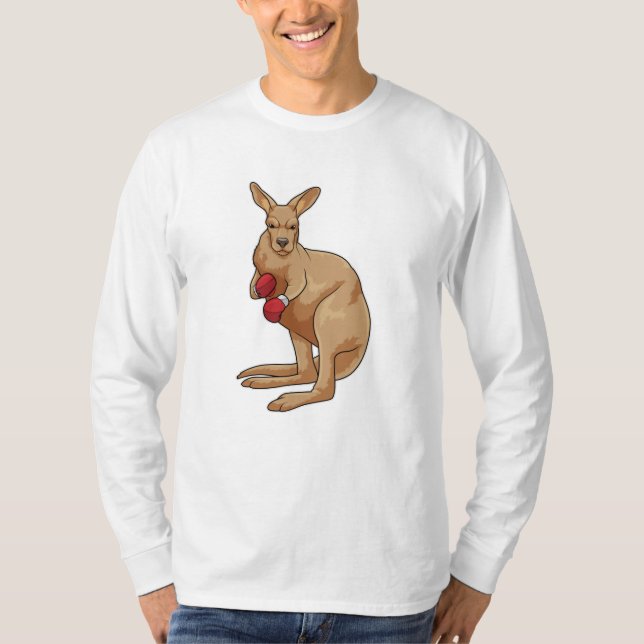 Kangaroo som Boxer med Boxinghandskar T Shirt (Framsida)