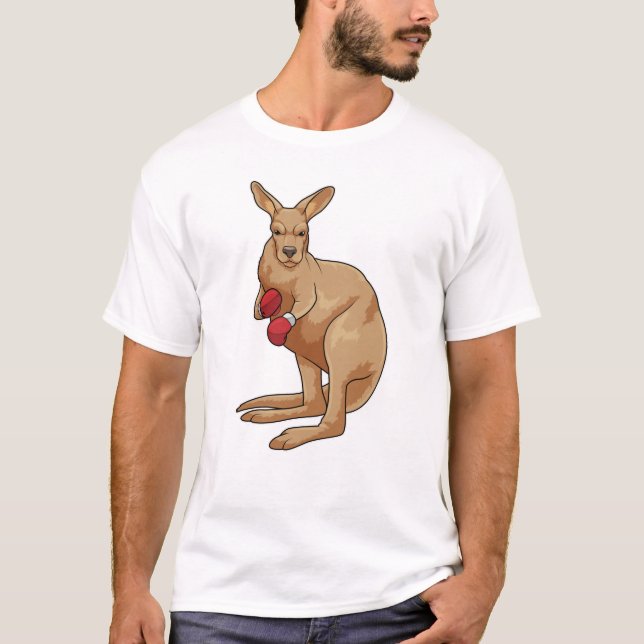 Kangaroo som Boxer med Boxinghandskar T Shirt (Framsida)