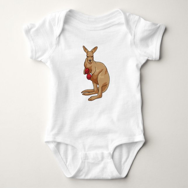 Kangaroo som Boxer med Boxinghandskar T Shirt (Framsida)
