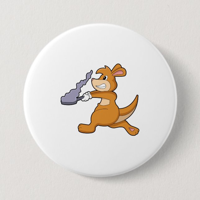 Kangaroo som Cook med Pan Knapp (Framsida)