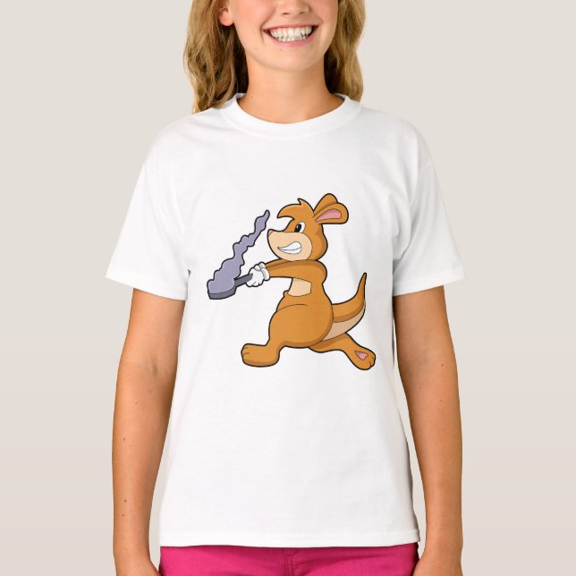 Kangaroo som Cook med Pan T Shirt (Framsida)