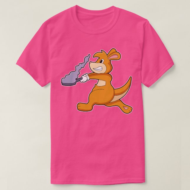 Kangaroo som Cook med Pan T Shirt (Design framsida)