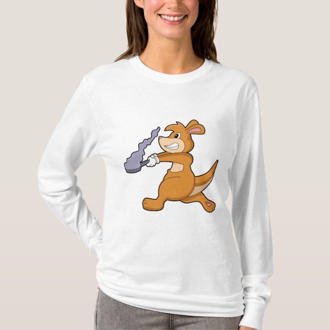 Kangaroo som Cook med Pan T Shirt (Framsida)