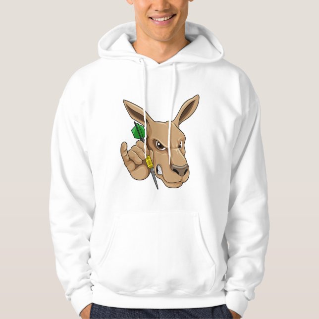 Kangaroo som Dart-spelare med Dart Hoodie (Framsida)