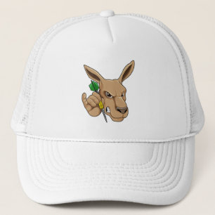 Kangaroo som Dart-spelare med Dart Keps