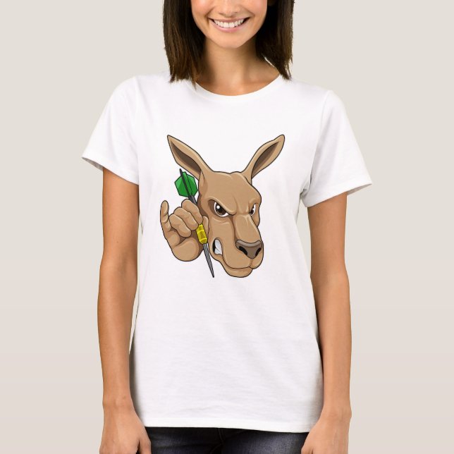 Kangaroo som Dart-spelare med Dart T Shirt (Framsida)