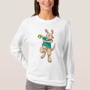 Kangaroo som handbollsspelare med handboll t shirt