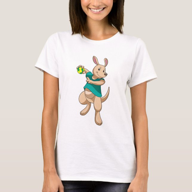 Kangaroo som handbollsspelare med handboll t shirt (Framsida)