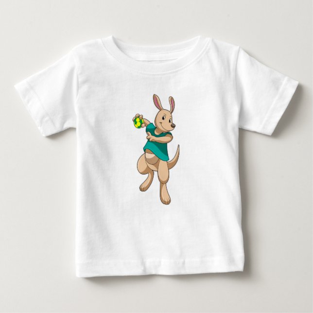 Kangaroo som handbollsspelare med handboll t shirt (Framsida)