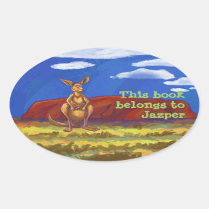 Kangaroo Stationery Ovalt Klistermärke