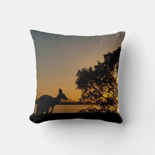 Kangaroo Sunset Kudde (Framsida)