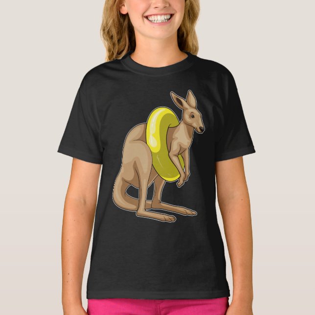 Kangaroo Swimming Simma ring T Shirt (Framsida)