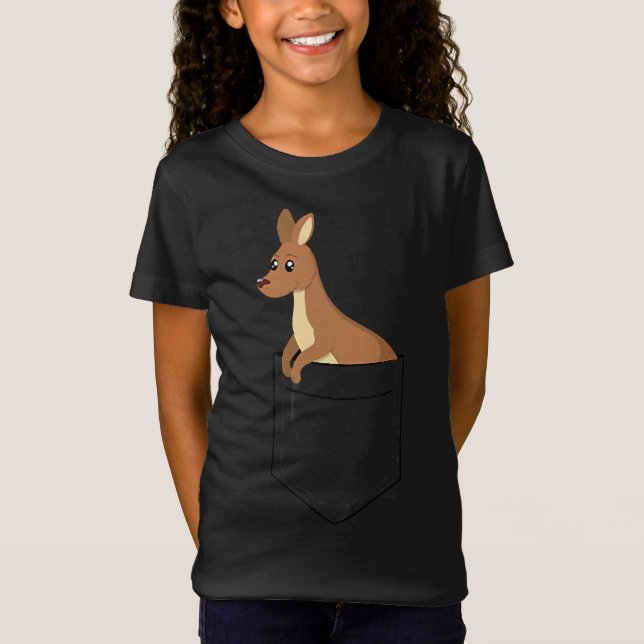 Kangaroo t-shirt lille joey i en ficktshirt (Framsida)