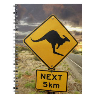 Kangaroo-tecken, Australien Anteckningsbok Med Spiral