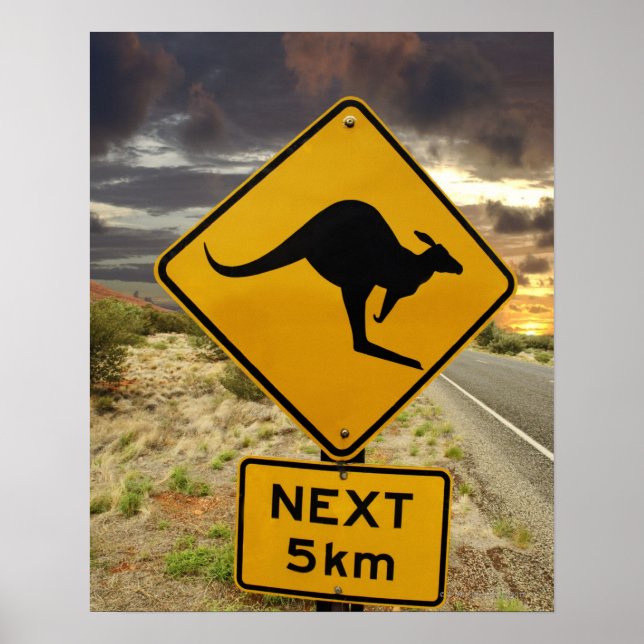 Kangaroo-tecken, Australien Poster (Framsidan)