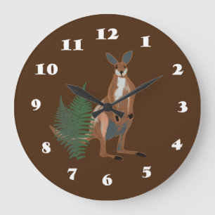 Kangaroo Teckning Stor Klocka