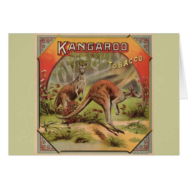 Kangaroo Tobacco 1900 Hälsningskort (Framsidan Horizontal)