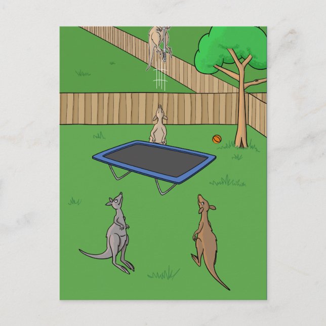 Kangaroo Trampoline Bounds vykort (Framsida)
