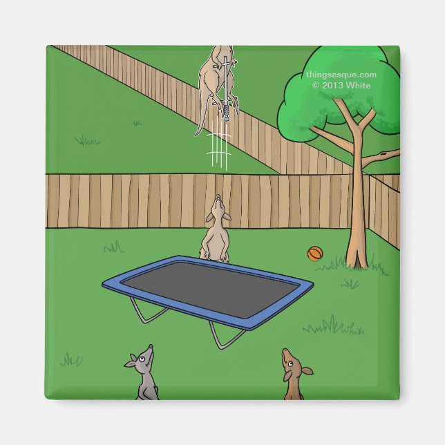 Kangaroo Trampoline Bouns Magnet (Framsidan)