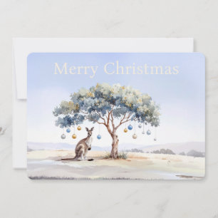 Kangaroo under gumtree med julbalkar julkort