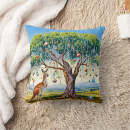 Kangaroo under gumtree med julbalkar kudde