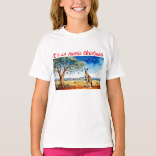 Kangaroo under gumtree med julbalkar t shirt