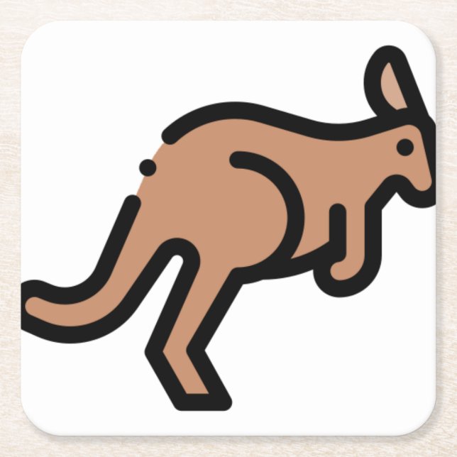 Kangaroo Underlägg Papper Kvadrat (Framsidan)