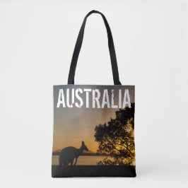 Kangaroo vid sunset i Australien Tygkasse
