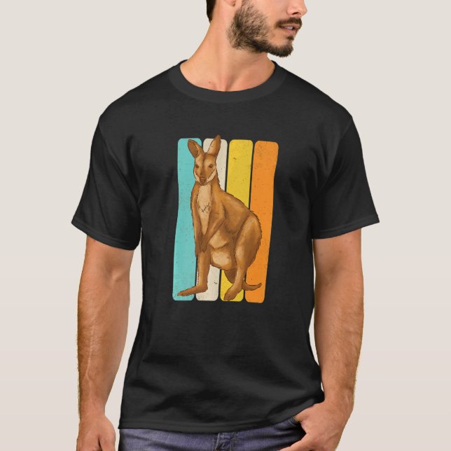 Kangaroo Vintage Australia Retro Kangaroo 2 T Shirt (Framsida)