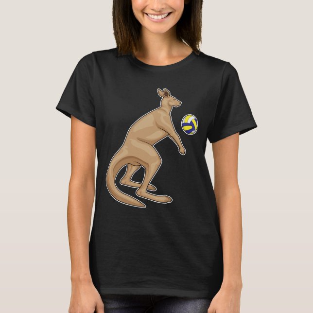 Kangaroo Volleyball-spelare Volleyball T Shirt (Framsida)