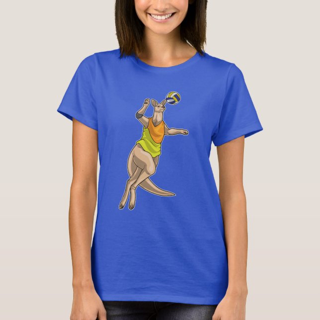 Kangaroo Volleyball-spelare Volleyball T Shirt (Framsida)