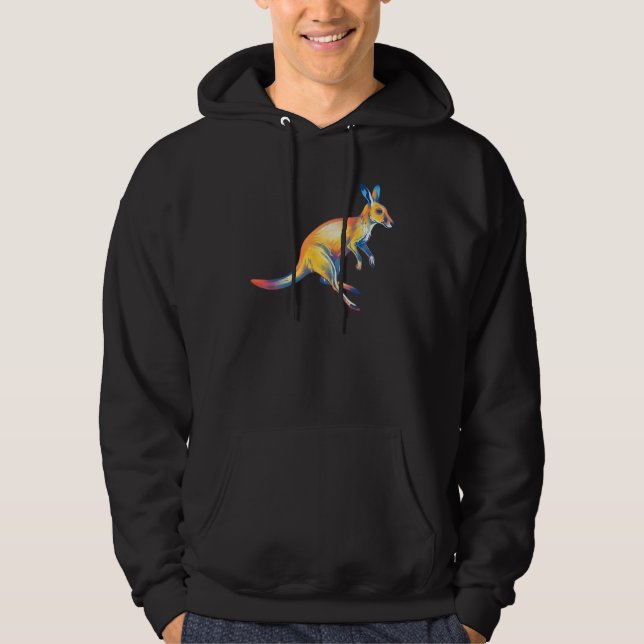 Kangaroo Watercolor Graphic Australia Exotic Anima Hoodie (Framsida)
