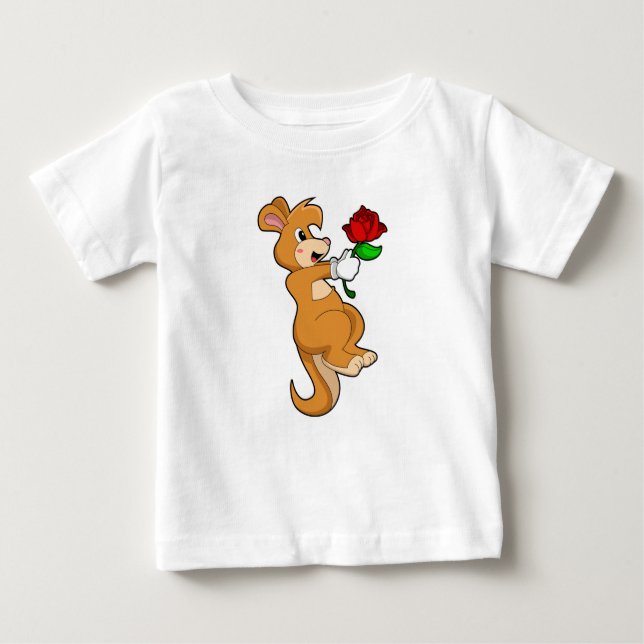Kangaroo with Flower T Shirt (Framsida)
