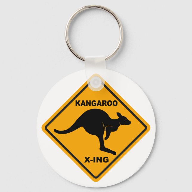 Kangaroo Xing-tecken Nyckelring (Framsida)
