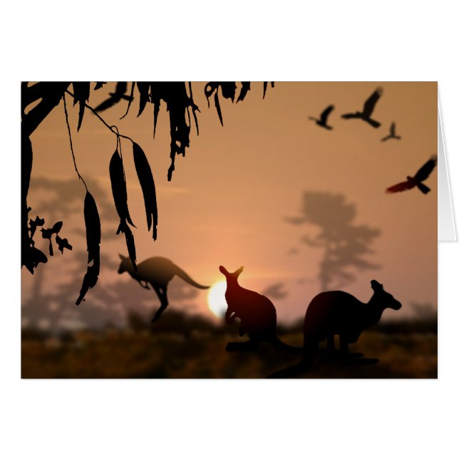 Kangaroos Hälsningskort (Framsidan Horizontal)