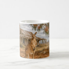 Kangaroos under gumtree farmhouse kaffemugg