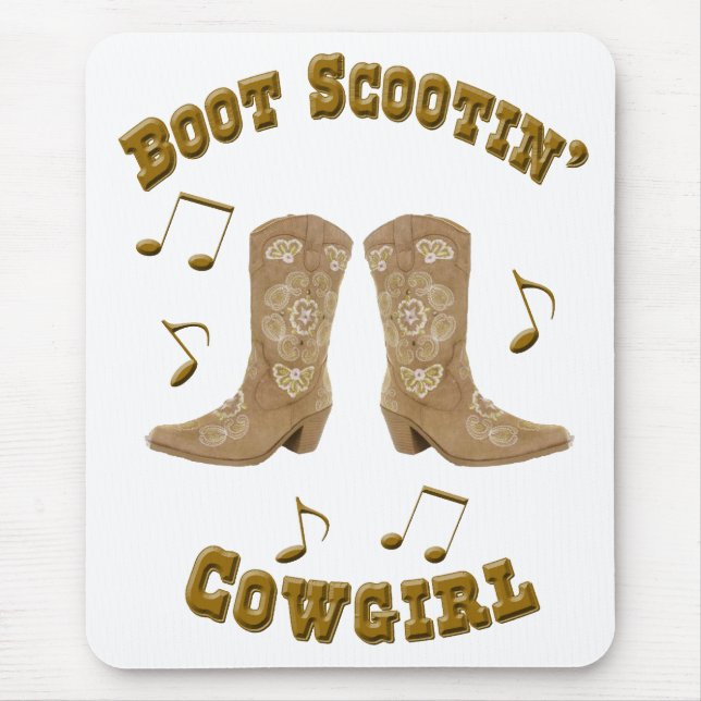 "KängaScootin Cowgirl" westerna Mousepad Musmatta (Framsidan)