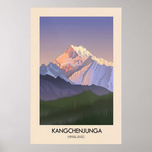 Kangchenjunga Berg Himalaya Affisch (Framsidan)