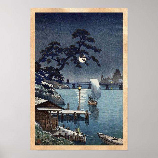 Kangetsu Bridge, Shimonoseki på Tidigt hösten Poster (Framsidan)