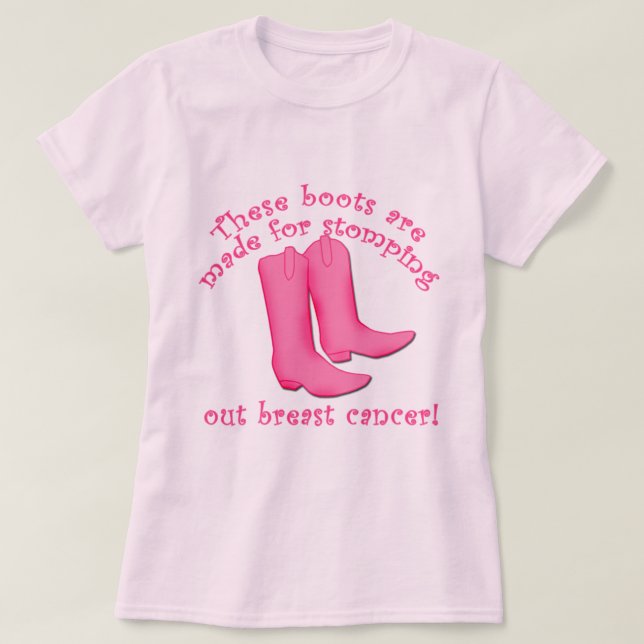 Kängor göras för att stampa ut bröstcancer t-shirt (Design framsida)