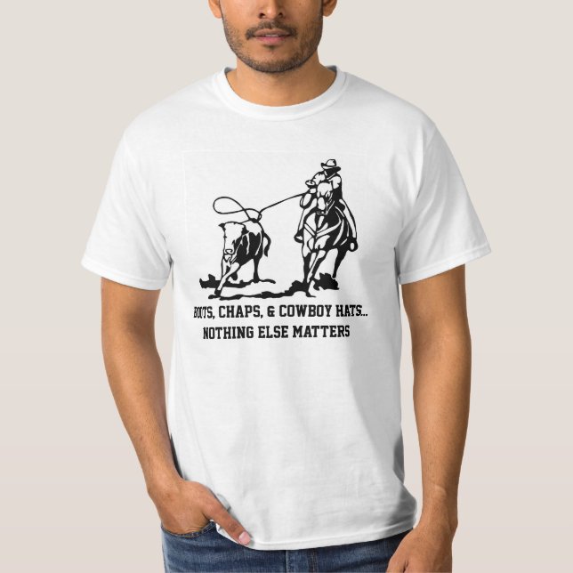 KÄNGOR, KILLAR & T-TRÖJA FÖR COWBOYHATTAR TEE SHIRT (Framsida)