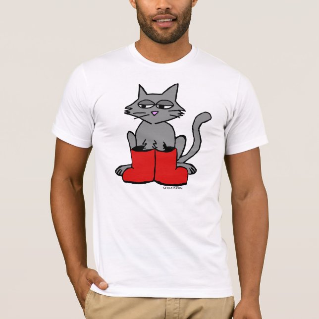 Kängor och katter t shirt (Framsida)