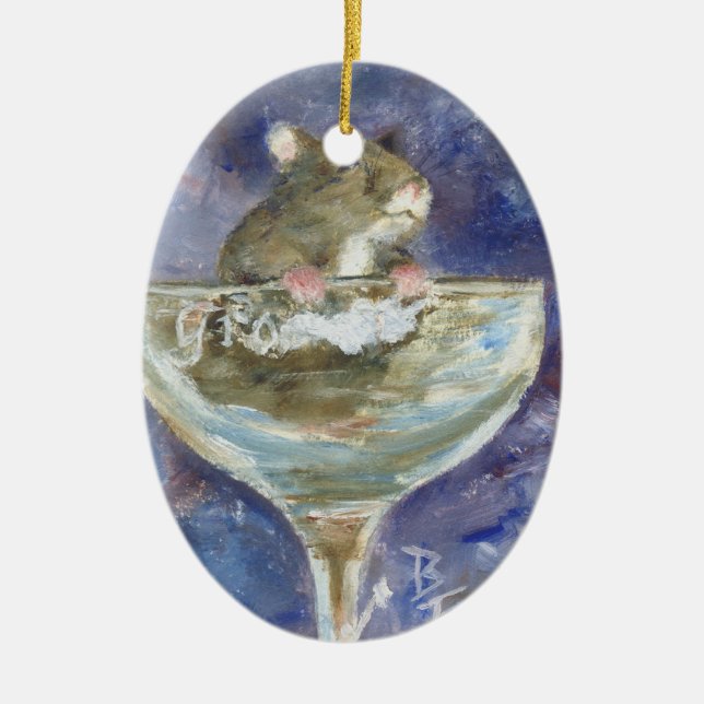 Kängor ställa i skuggan Hamsterprydnaden Julgransprydnad Keramik (Framsidan)