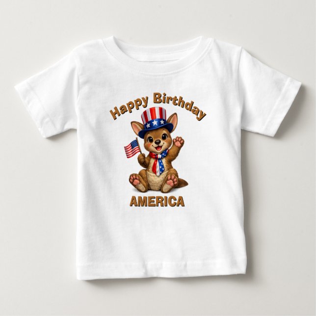Känguru (5ag) Patriotisk Barn T-Shirt (Framsida)