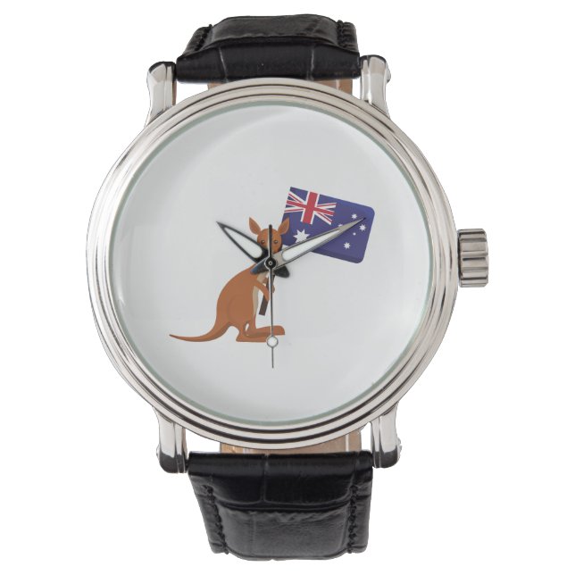 känguru australiens flagga armbandsur (Framsida)