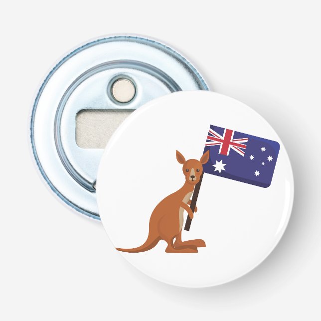 känguru australiens flagga flasköppnare (Framsidan)