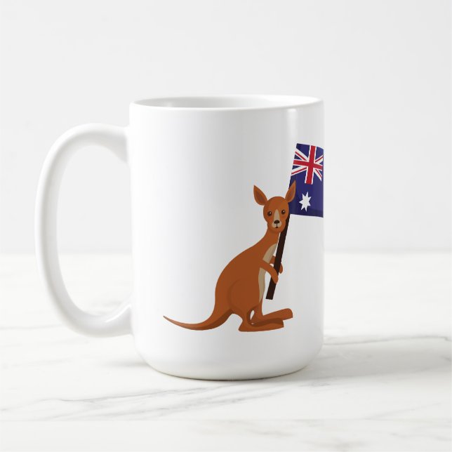 känguru australiens flagga kaffemugg (Vänster)
