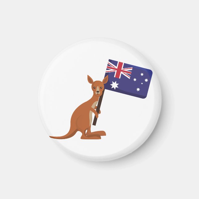 känguru australiens flagga magnet (Framsidan)
