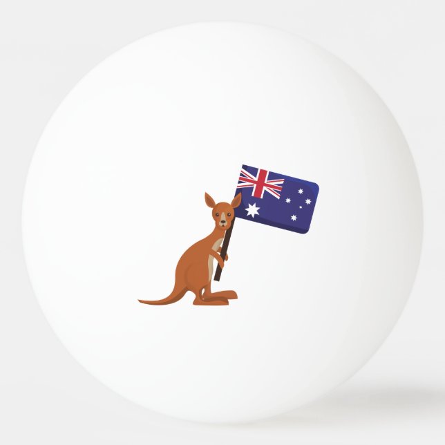 känguru australiens flagga pingisboll (Framsidan)